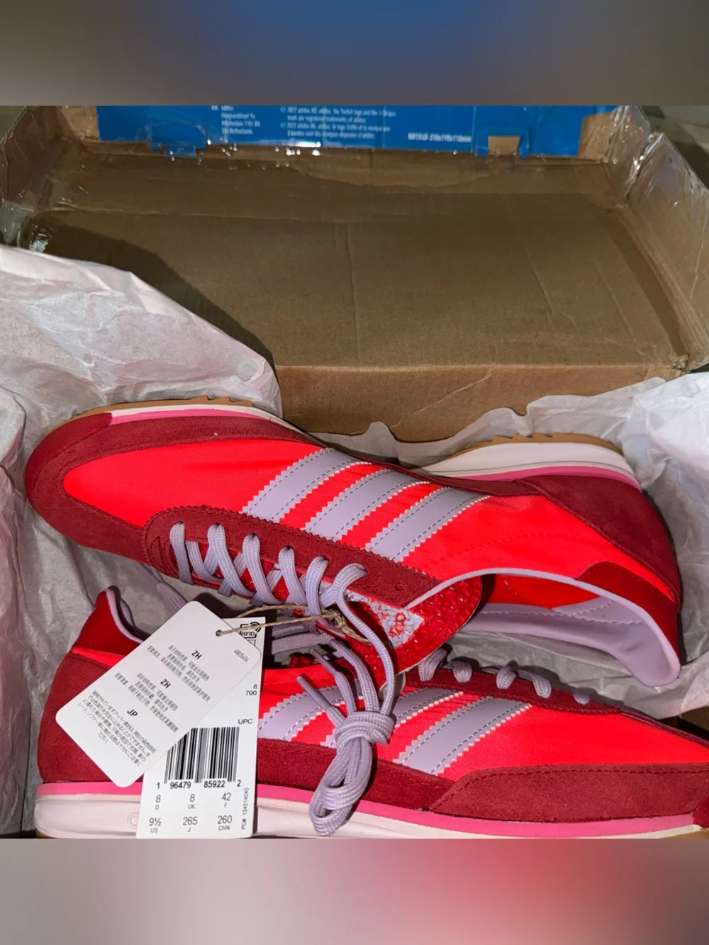 Adidas SL 72 OG Bright Red Lucid Pink White Women’s 9.5 / Men’s 8 JH7392 NWT